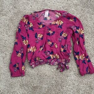 Justice Pink Floral Top